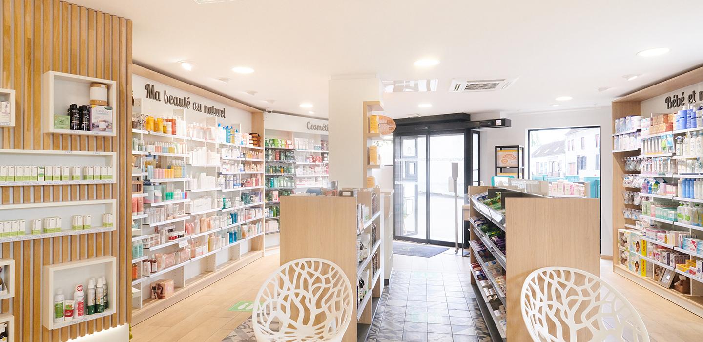 meubles sur mesure pharmacie agencement jbcc moderne tendance coloré