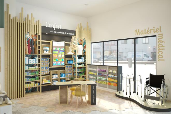 agencement pharmacie mobilier éco responsable