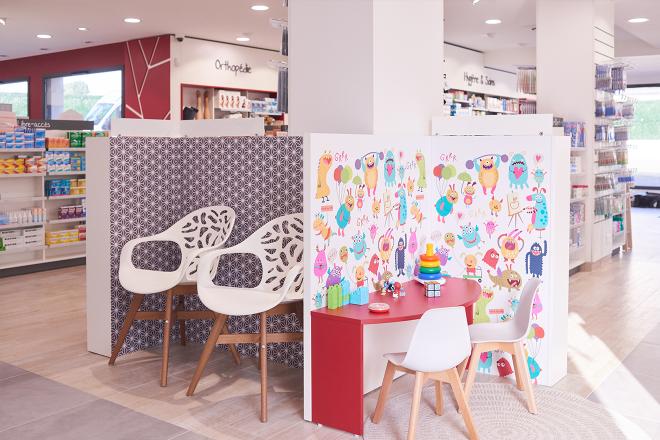 agencement pharmacie espace enfant