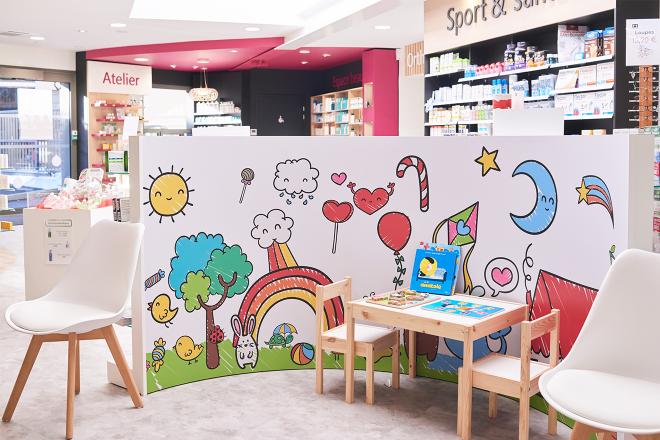 agencement pharmacie espace enfant
