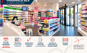 Transformer une pharmacie sans repartir de zéro C’est le défi relevé à la Pharmacie du 8 à Loison-sous-Lens. L’objectif ? Donner un nouveau souffle à l’officine, améliorer le parcours patient et valoriser l’existant.