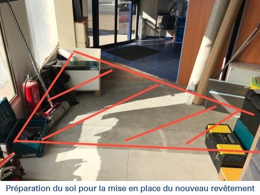 travaux tous corps d'état JBCC préparation du sol pour la mise en place d'un nouveau revêtement
