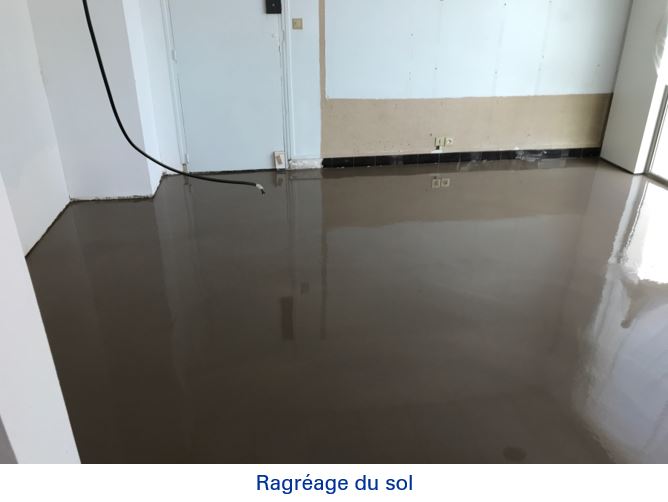 travaux tous corps d'état JBCC ragréage du sol d'une pharmacie