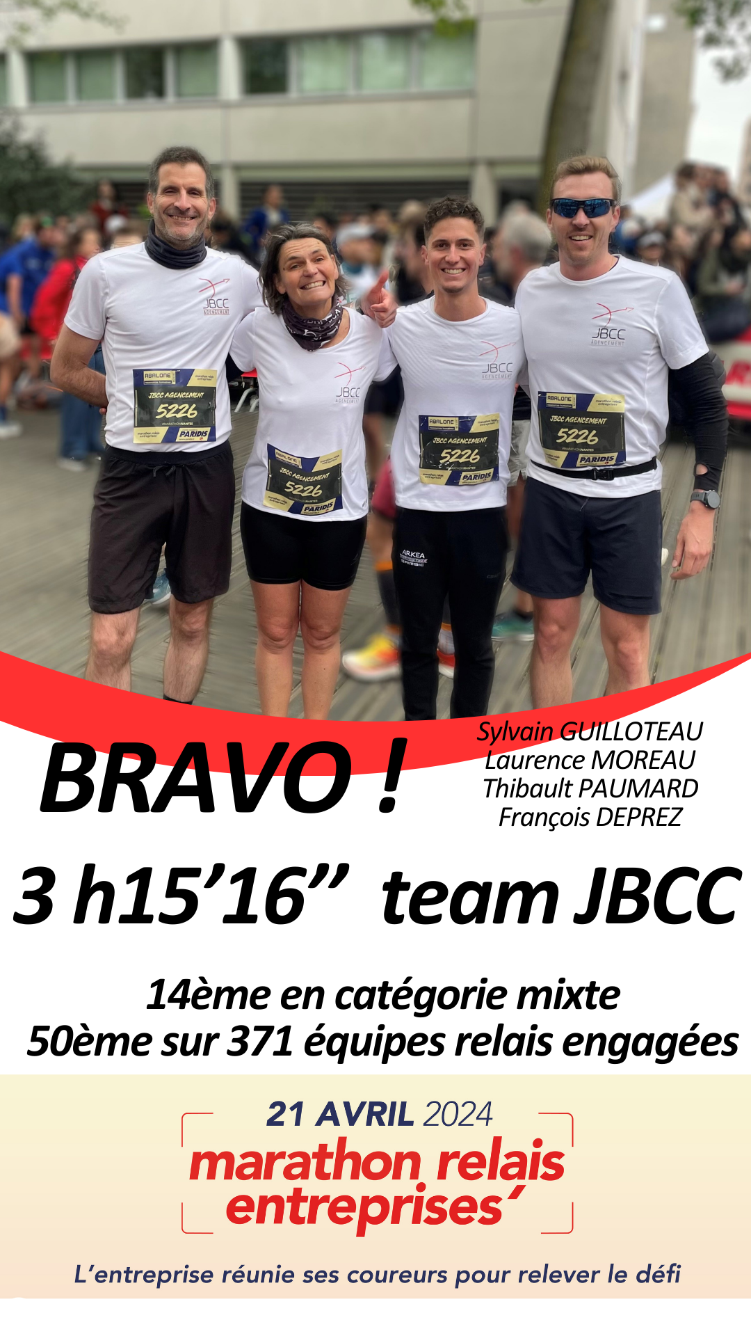 Marathon relais entreprise JBCC AGENCEUR 04 2024