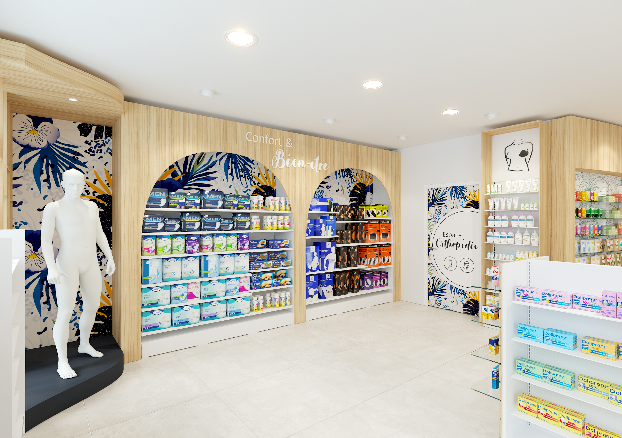 pharmacie espace orthopédique façade pleine surface de vente