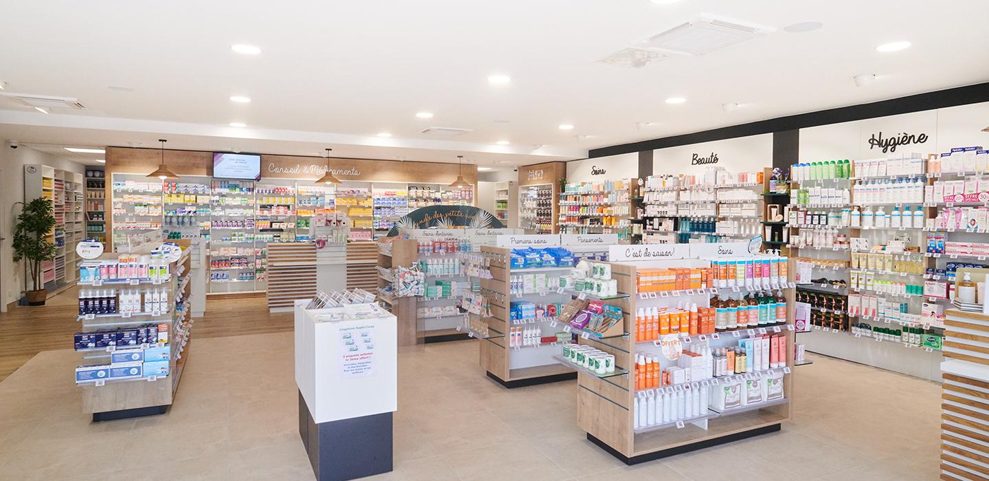 meubles sur mesure pharmacie agencement jbcc moderne tendance coloré