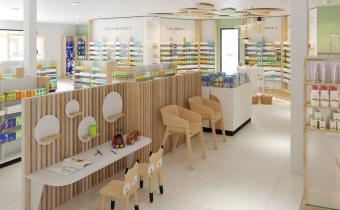 Mobilier éco-sourcé, normes environnementales, sensibilité environnementale, agencement durable, matériaux recyclables, produits locaux, circuits courts, création de mobilier, transfert d’aménagement, réagencement, relooking de pharmacie, mobilier en bois, mobilier en métal, espace enfant, espace maman-bébé, beauté nature, soins bio, espaces confidentiels, cabine d’essayage, vaccination en pharmacie, officine de pharmacie, surface de vente, espace d’attente, back office, orthopédie, comptoir de pharmacie, l