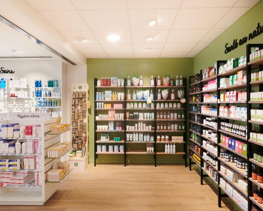 meubles sur mesure pharmacie agencement jbcc moderne tendance coloré