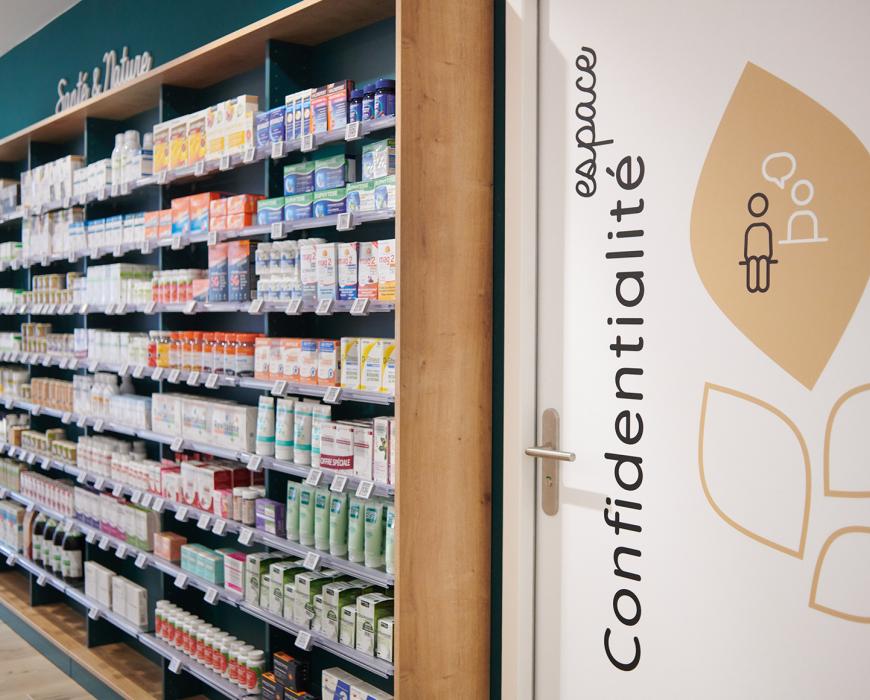 meubles sur mesure pharmacie agencement jbcc moderne tendance coloré