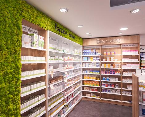 agencement de pharmacie espace Nature