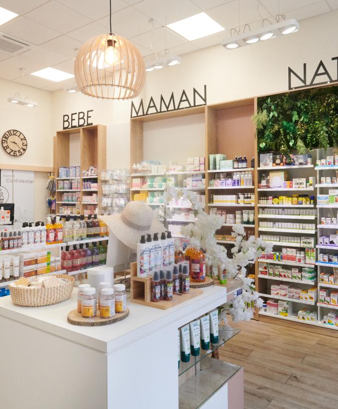 meubles sur mesure pharmacie agencement jbcc moderne tendance coloré